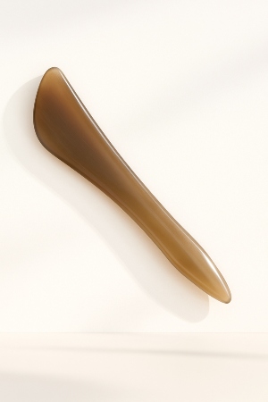 Bull Horn,Gua Sha Tool,Curve Horn Shaped,145X30 mm